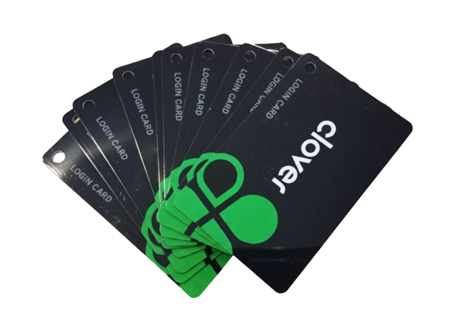 Clover employee login cards